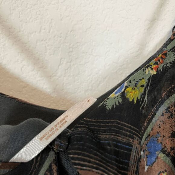 Free People Daisy Train Floral Tiered Sleeveless Mini Dress Women's Size 6 - Picture 5 of 5